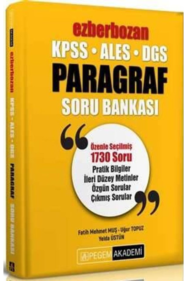 KPSS ALES DGS Ezberbozan Paragraf Soru Bankası