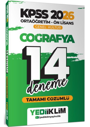 2026 KPSS Ortaöğretim Ön Lisans Genel Kültür Coğrafya Tamamı Çözümlü 14 Deneme