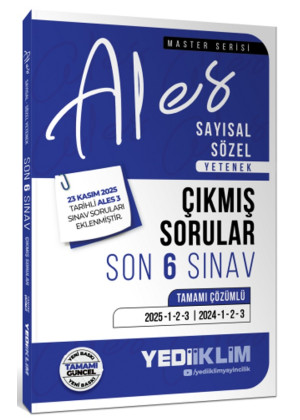 2026 ALES Sayısal Sözel Yetenek Tamamı Çözümlü Son 6 Sınav Çıkmış Sorular (23 Kasım 2025 Ales-3 Ekli)