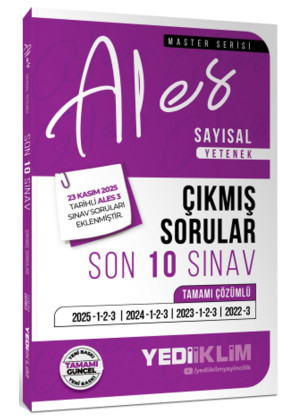 2026 ALES Sayısal Yetenek Tamamı Çözümlü Son 10 Sınav Çıkmış Sorular (23 Kasım 2025 Ales-3 Ekli)