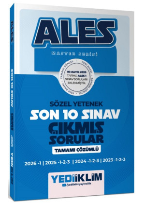 ALES Master Serisi Sözel Yetenek Tamamı Çözümlü Son 10 Sınav Çıkmış Sorular (10 Mayıs 2026 Ales-1 Ekli)